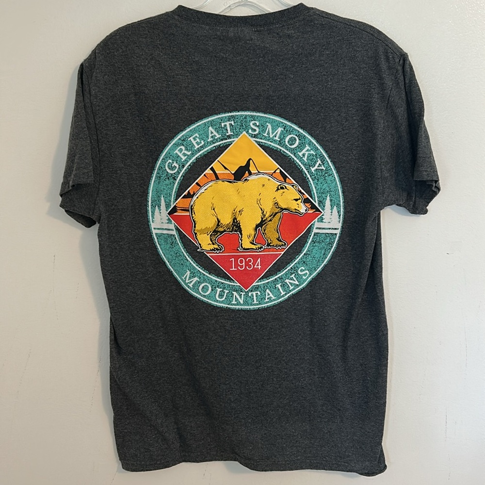 Great Smoky Mountains Pigeon Forge Appalachian Mountain Bear Gray T-Shirt Sz Sm